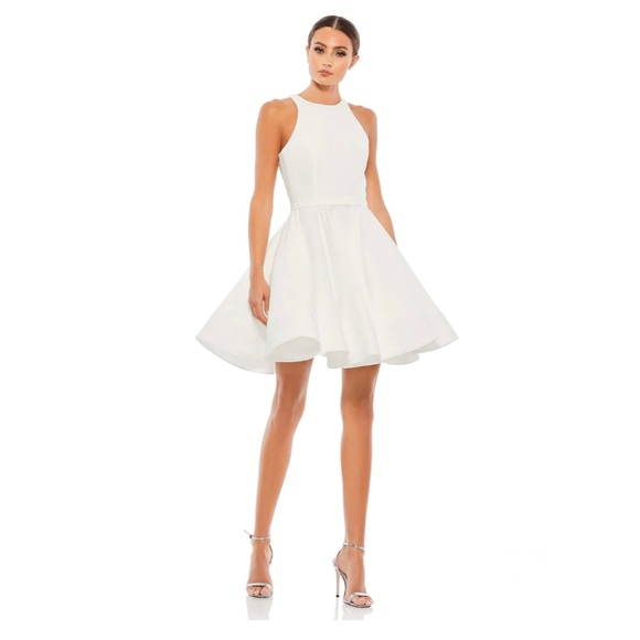 New Ieena for Mac Duggar HIGH NECK SLEEVELESS SKATER DRESS size 12 - Picture 1 of 12